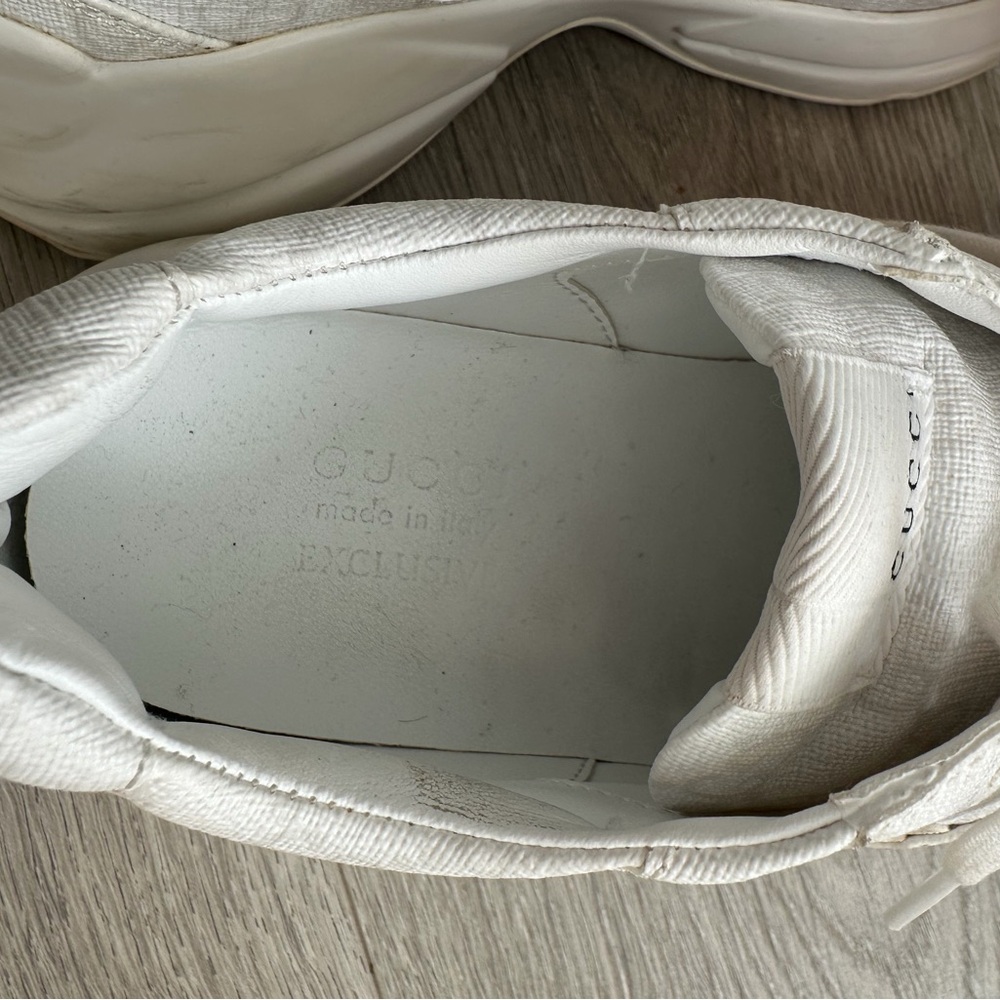 GUCCI SNEAKER- white GG Lace-Up Sneakers - Picture 10 of 10